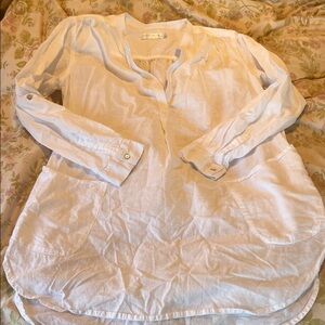 Seafolly bright white 100% cotton Long Sleeve Swim Coverup Tunic